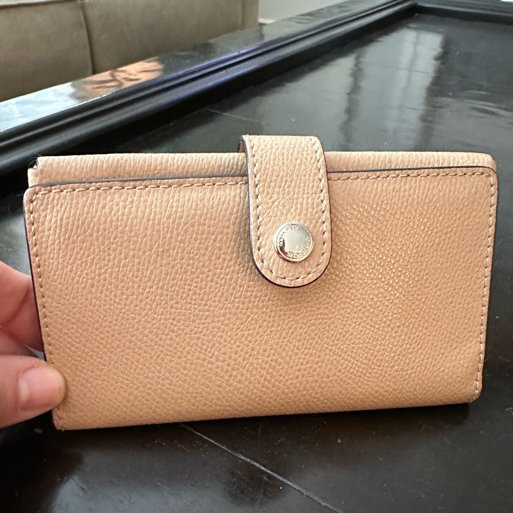 Coach Pebble Leather Tan Wallet